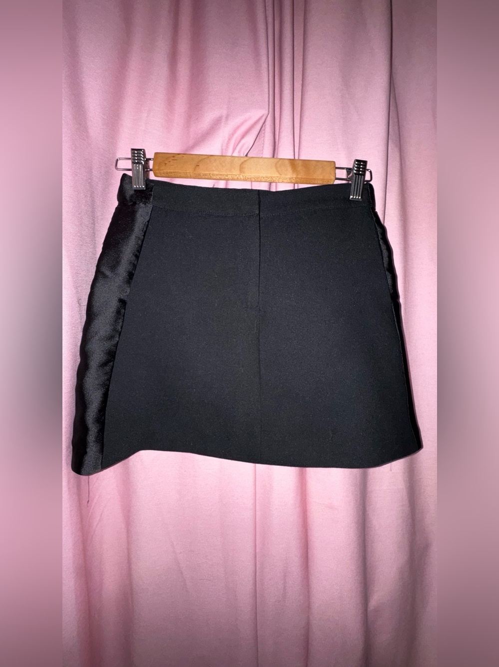 Zara Black Mini Skirt with Satin Side Panel